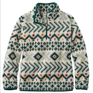 LL Bean Sherpa Fleece Pullover, Quarter-Zip